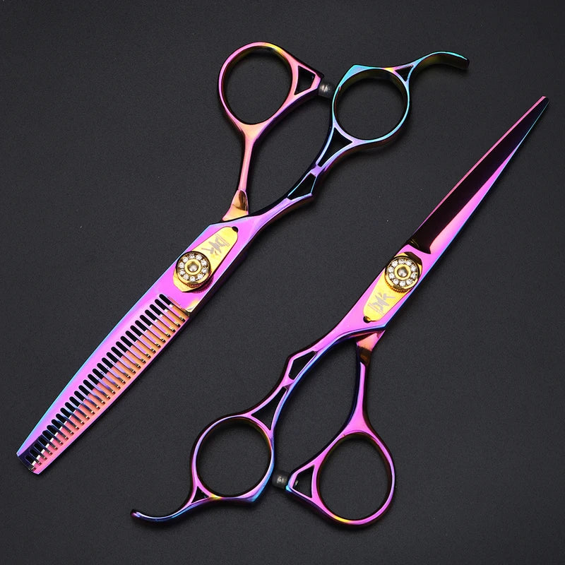 Left Hand Hair Scissors - 6 Inch Professional Thinning & Cutting Shears for Salon or Home Use