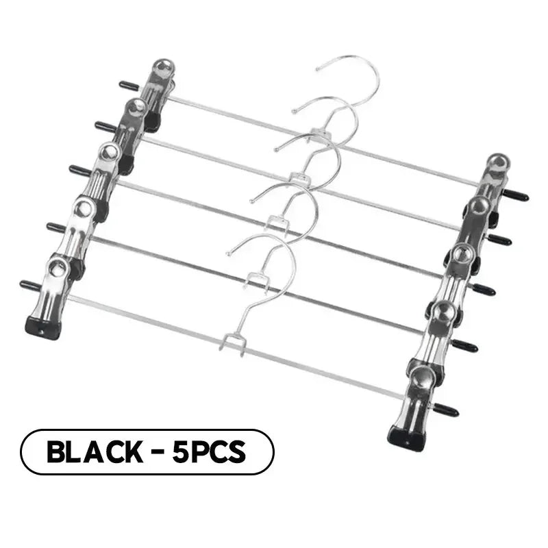5pcs Metal Clothes Hangers Anti-Slip Windproof Skirt Pants Wardrobe Support