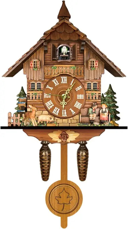 Nordic Wall Clock with Cuckoo Sound - Living Room Bedroom Office Decor