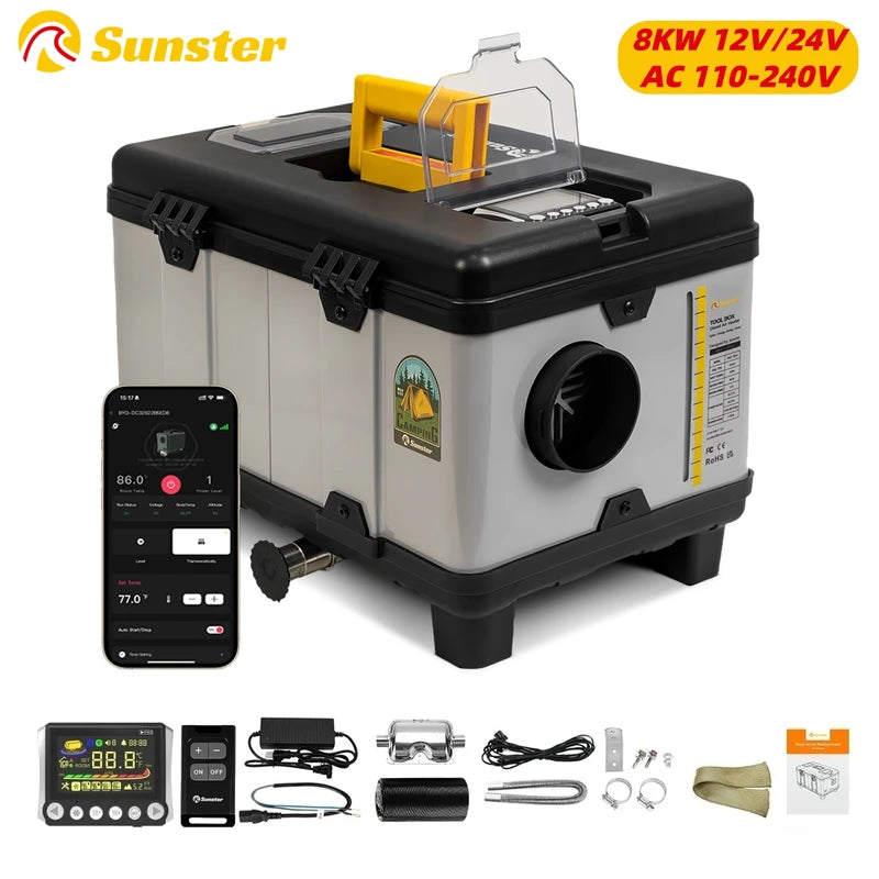 Diesel Air Heater 8KW with LCD & Bluetooth App Control for RV Car Camper