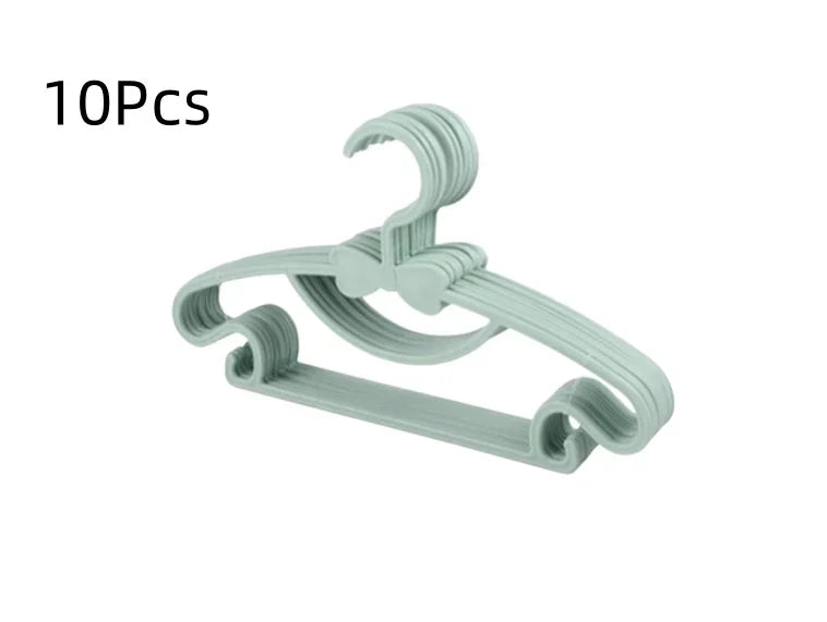 Baby Clothes Hangers 10-Pack Kids Wardrobe Display Clips Non-Toxic Plastic