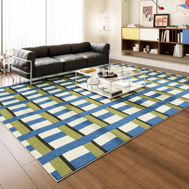 Large Geometric Pattern Area Rug - Modern Home Decor Carpet for Living Room & Bedroom