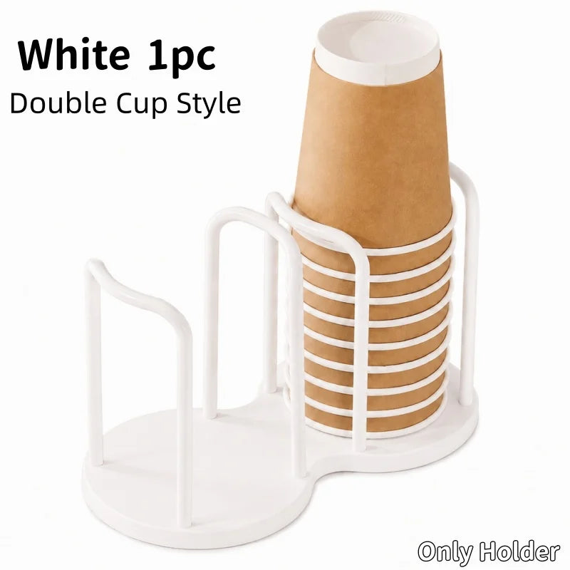 Disposable Cup Holder Multi-Function Coffee Organizer Desktop Storage Rack for Home and Kitchen