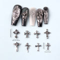 50pcs Mixed Punk Retro Cross Nail Charms for Manicure Nail Art Decoration