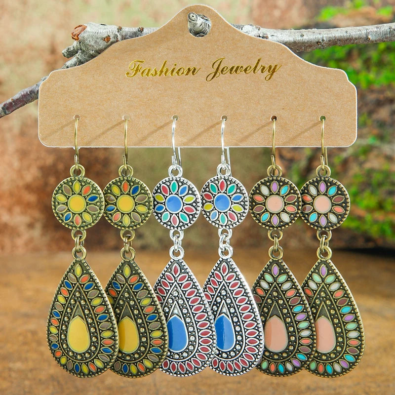 Boho Style Geometric Dangle Earrings for Women - Multi-Style Party Jewelry