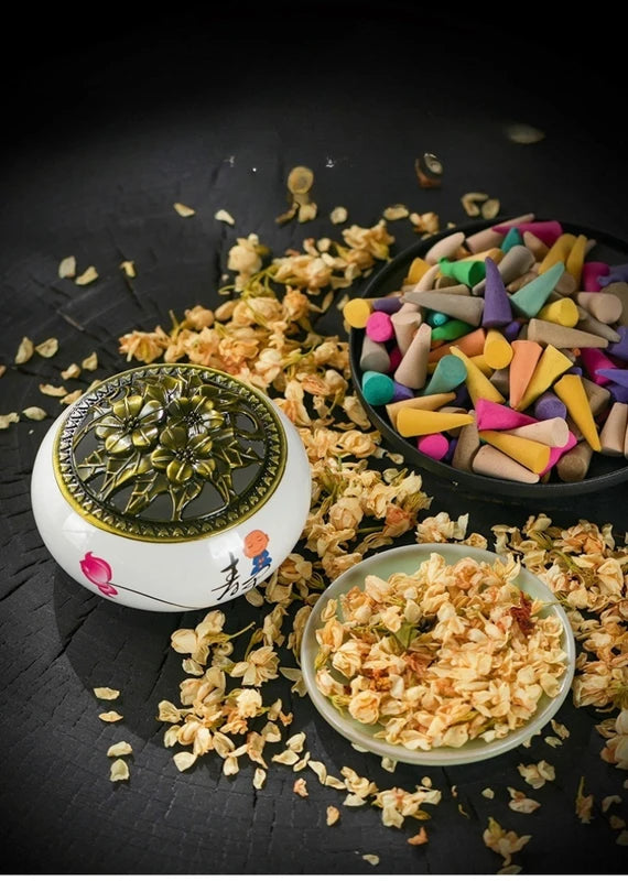 Natural Incense Cones Set - Aromatherapy Fragrance for Relaxation & Odor Removal