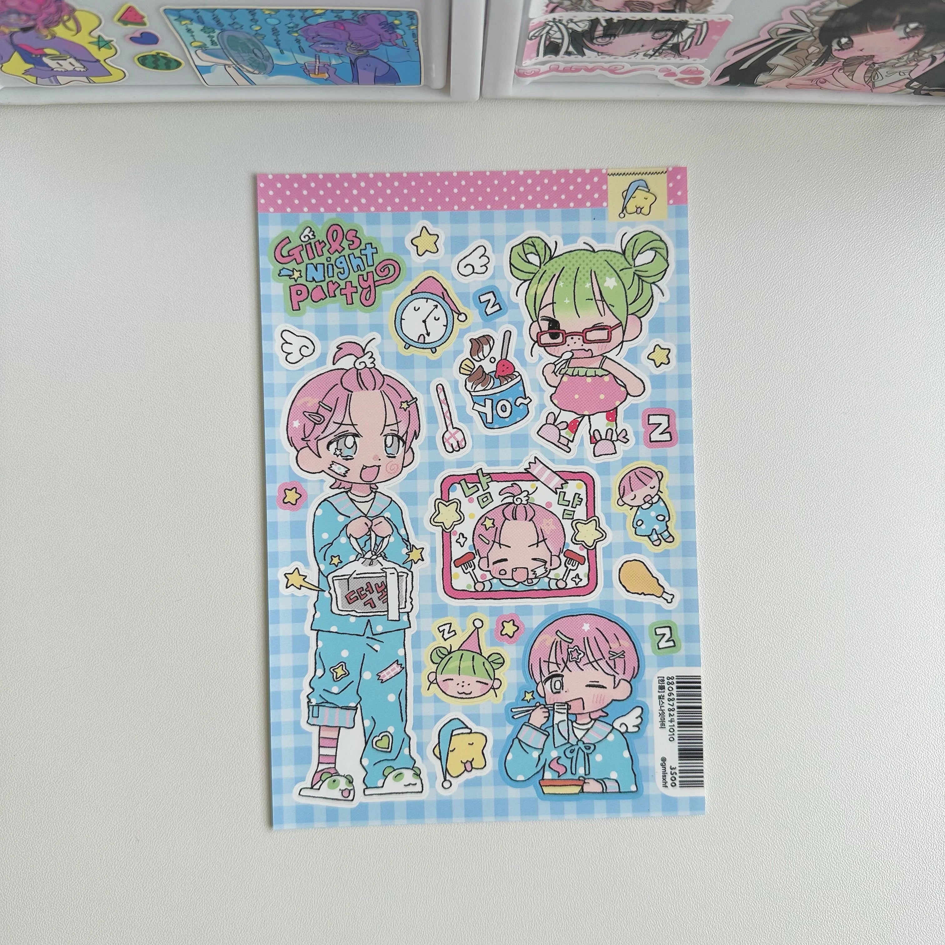Cute Cartoon Girl Sticker Set for Planners Scrapbooks and DIY Decor