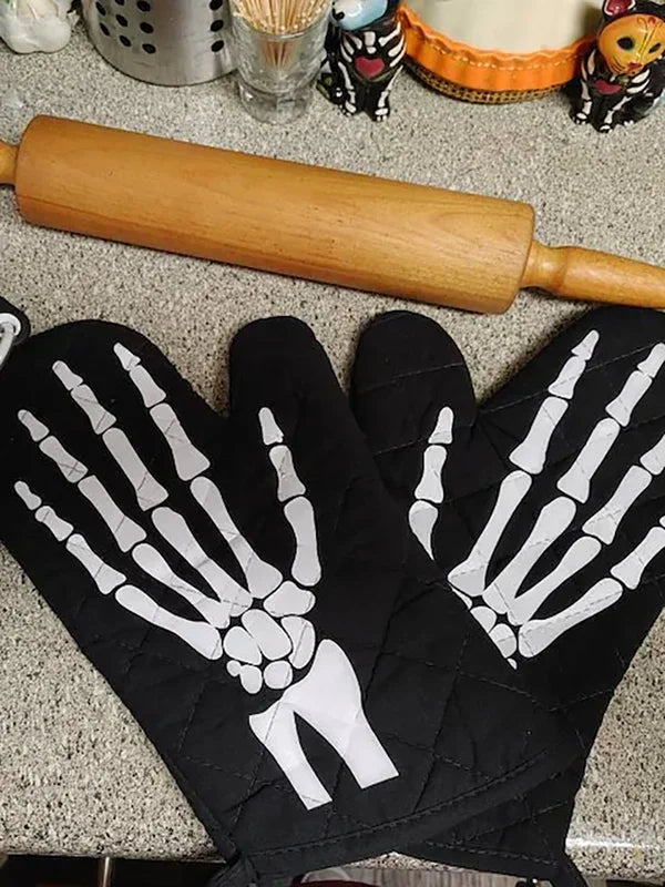 Halloween Horror Oven Mitt Glove - High Heat Resistant Baking Gift