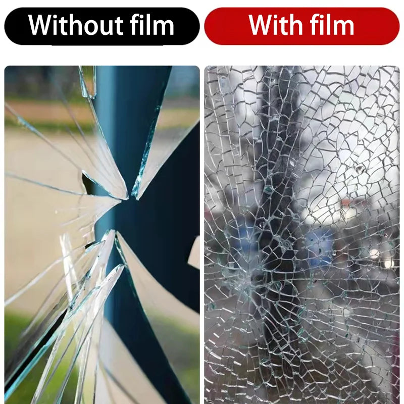 Clear Window Security Film - Anti Shatter Glass Safety Protection for Home & Office
