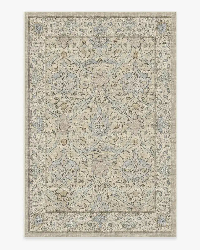 Vintage Floral Area Rug - Farmhouse Style Tufted Carpet for Living Room & Bedroom