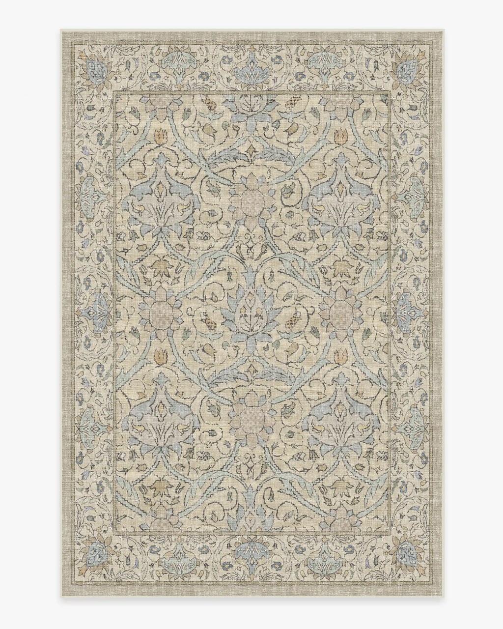 Vintage Floral Area Rug - Farmhouse Style Tufted Carpet for Living Room & Bedroom