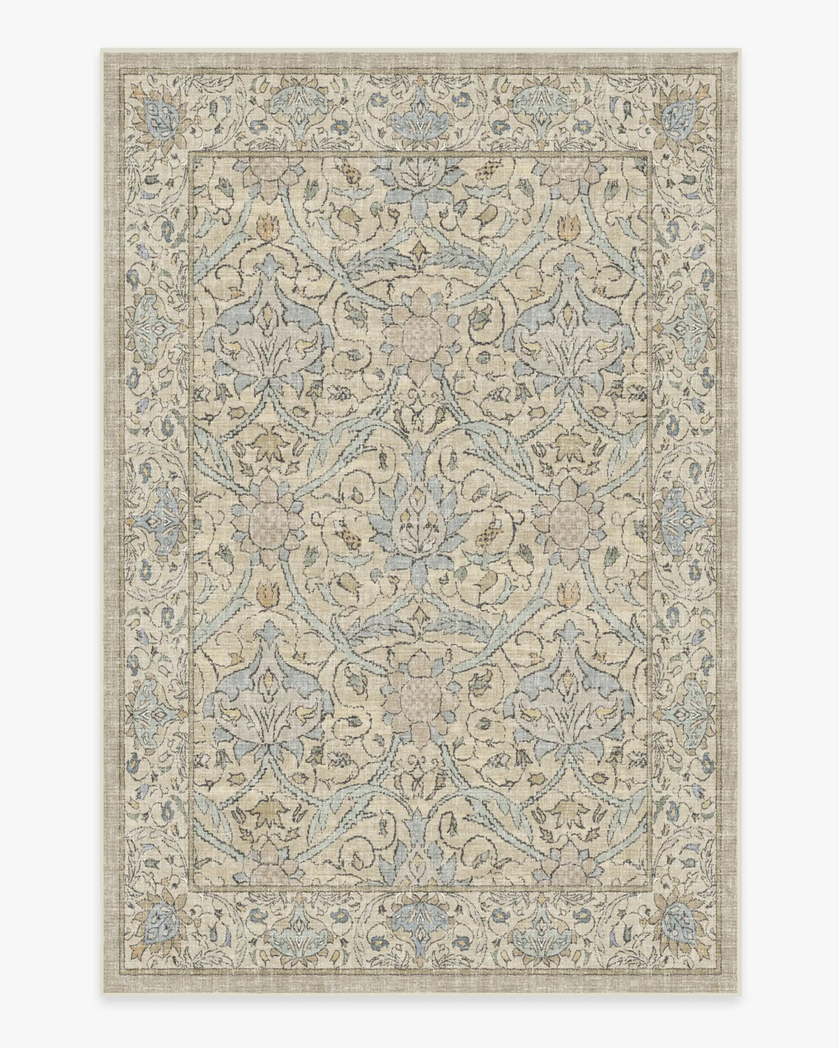Vintage Floral Area Rug - Farmhouse Style Tufted Carpet for Living Room & Bedroom