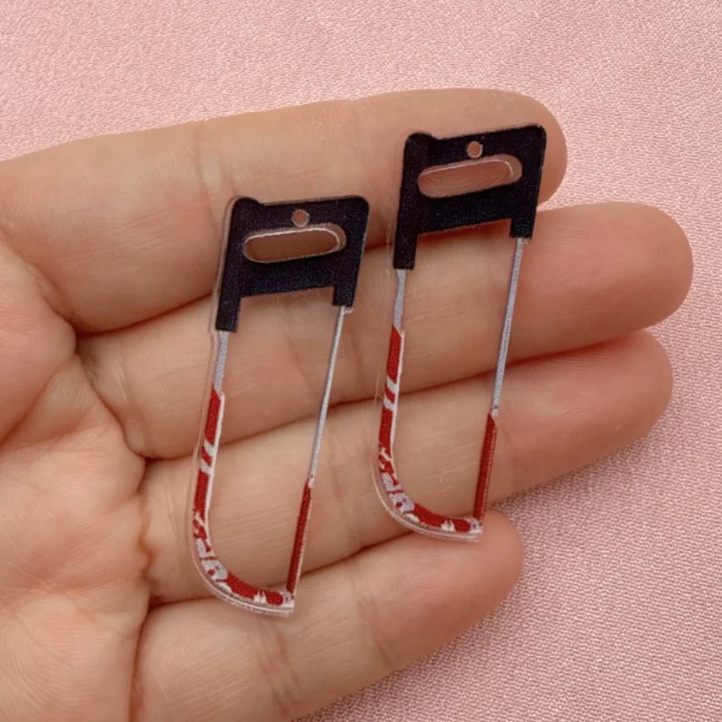 Halloween Acrylic Blood Knife Pendant Jewelry Making Kit - 10pcs DIY Earrings & Keychains