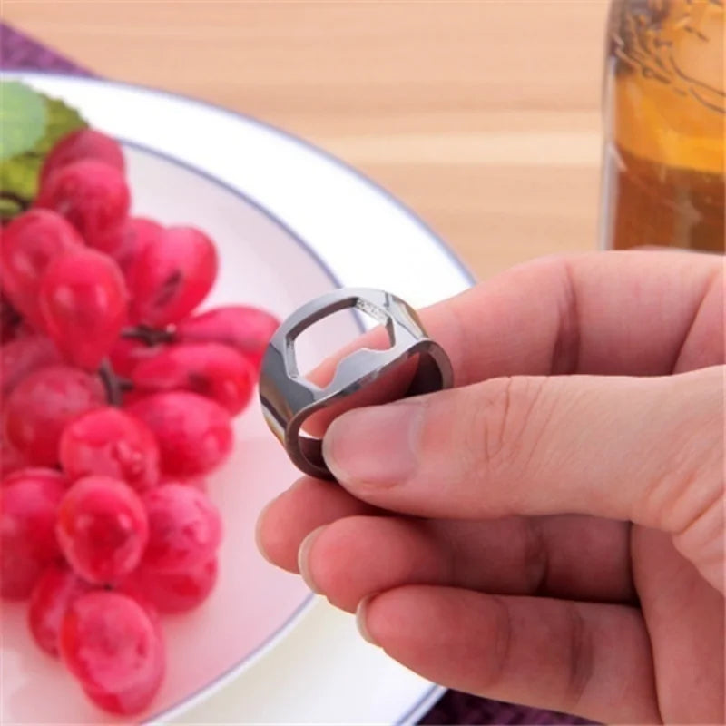 3 Pack Stainless Steel Finger Ring Bottle Opener Bar Tool Set