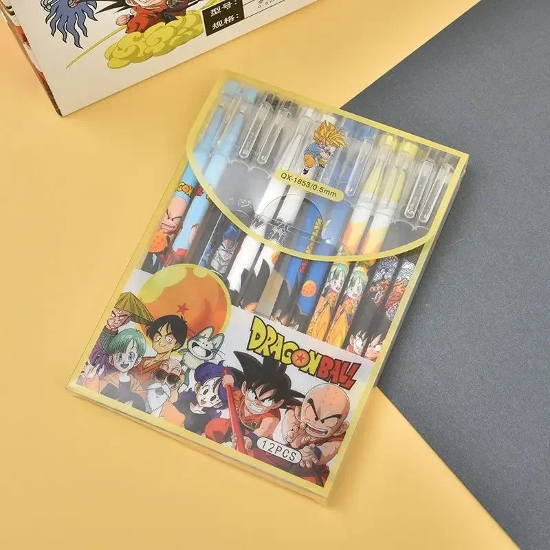 12PCS Gel Pen Set - Dragon Ball Z Anime Cartoon Stationery Kids School Office Supplies