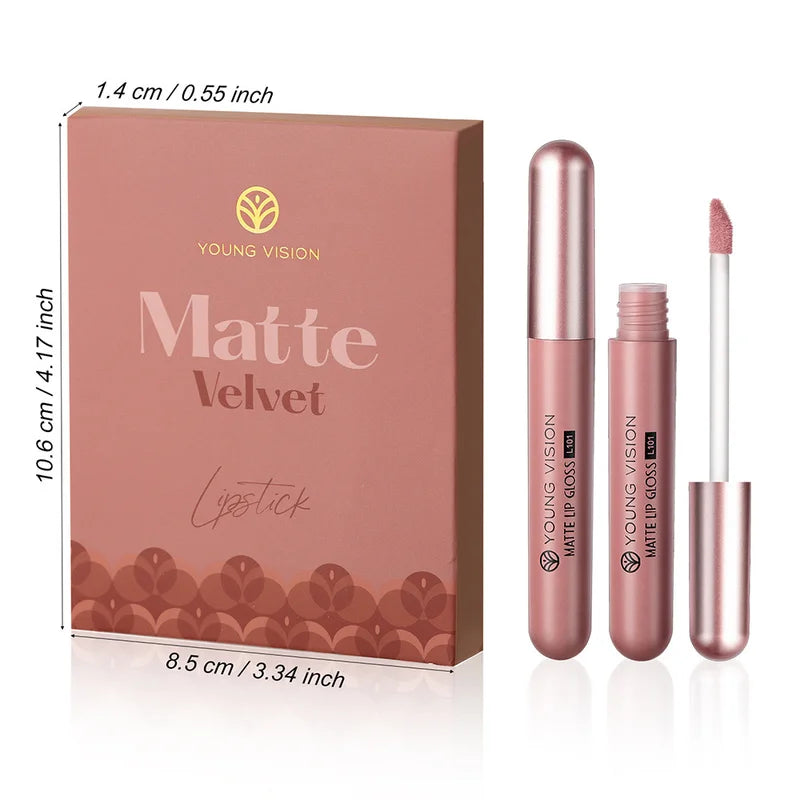 Matte Lip Gloss Set 6-8 Colors Waterproof Anti-Sweat Non-Stick Lipstick