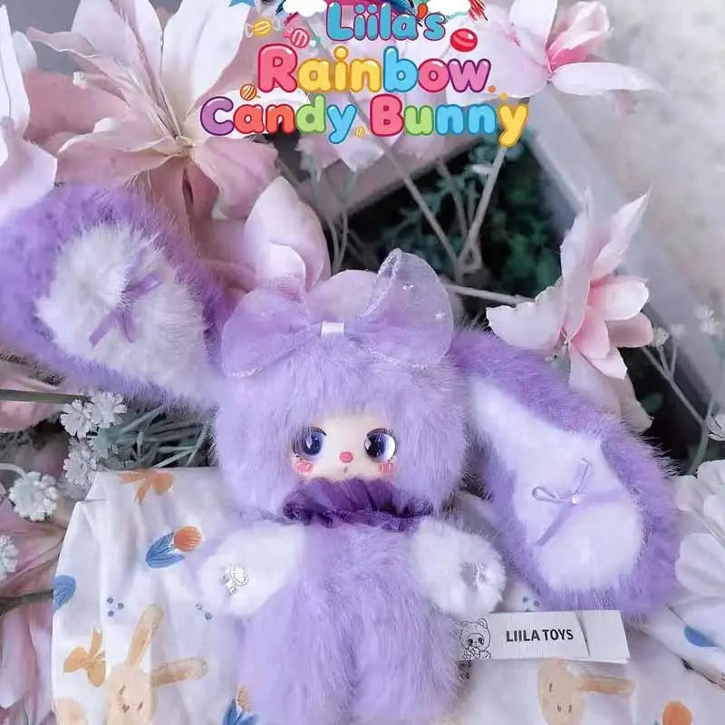 Rainbow Candy Bunny Series Blind Box Doll Keychain Toy Surprise Gift Set