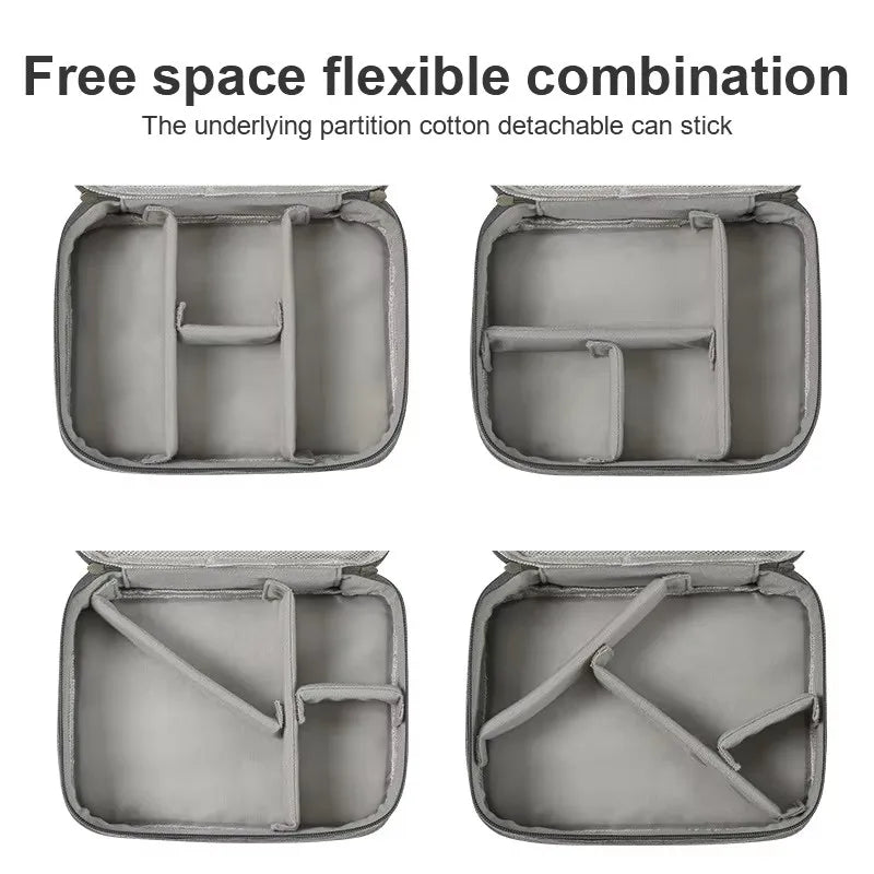 Travel Cable Storage Bag Waterproof Electronic Organizer with Multiple Compartments