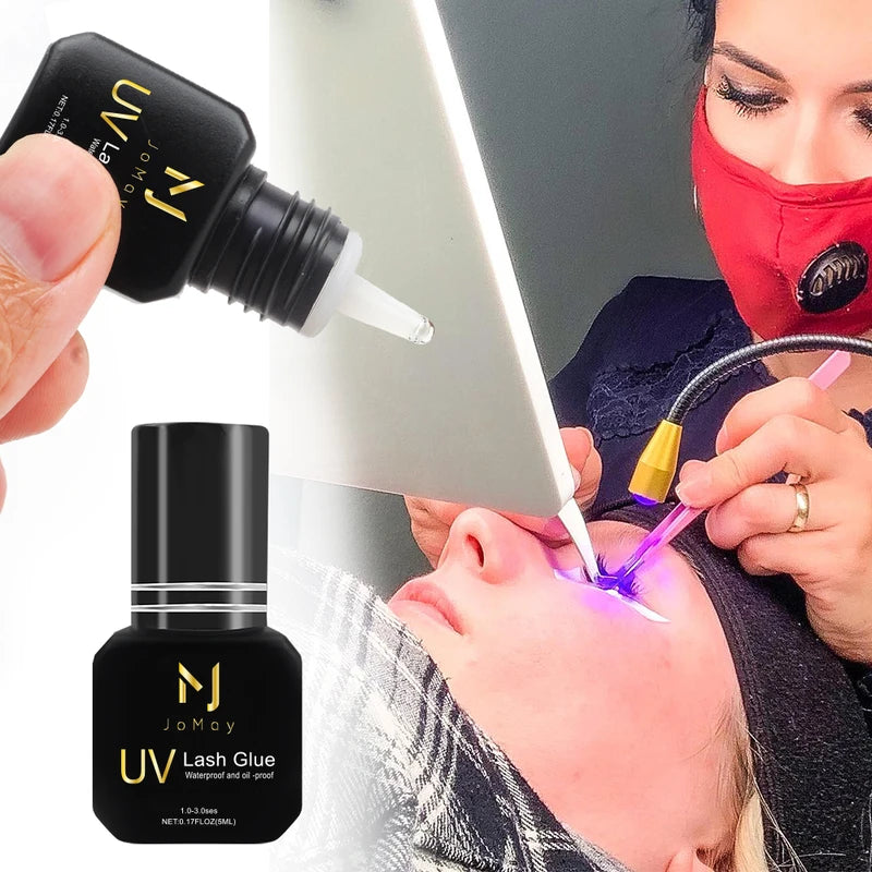UV Eyelash Extension Adhesive - Fast Drying, Strong Hold, Long Lasting, Clear or Black