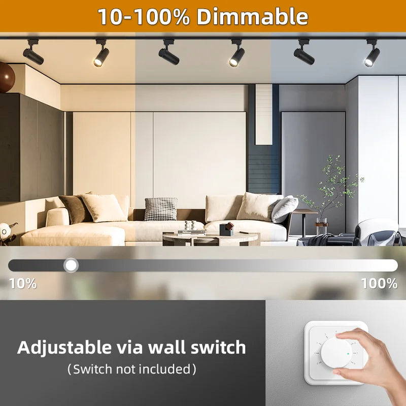 Dimmable Track Light 20W COB Spotlight Ceiling Lamp for Living Room & Commercial Spaces