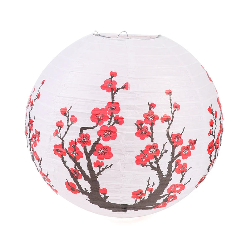 Plum Blossom Paper Lanterns - Chinese Japanese Style Outdoor Garden Decor