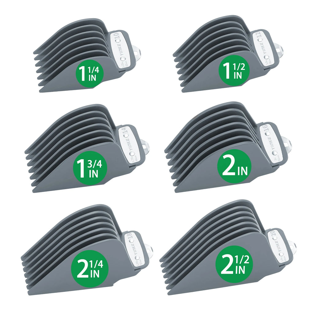 Hair Clipper Guide Comb Attachments Set - 6 Sizes for Wahl & Trimmers