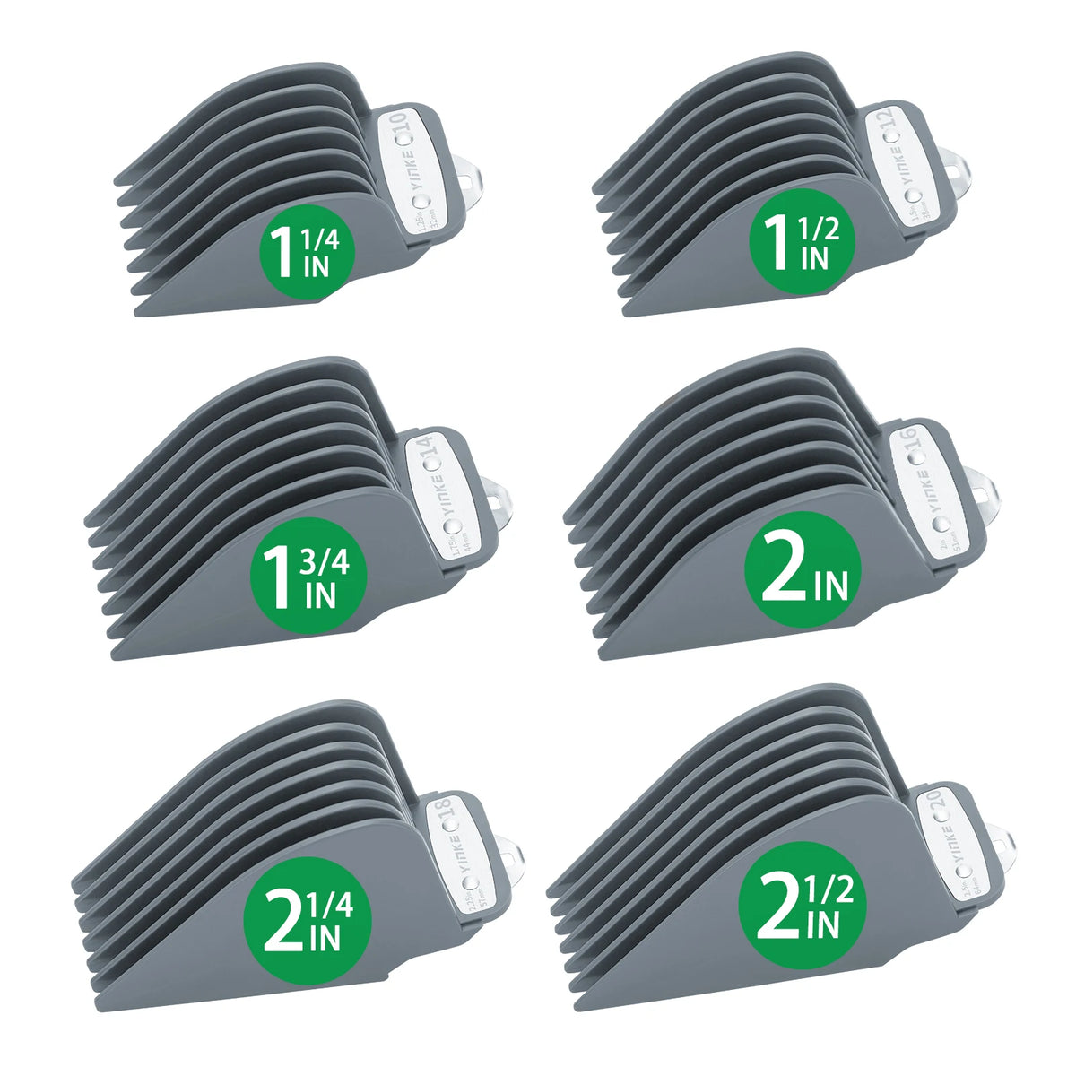 Hair Clipper Guide Comb Attachments Set - 6 Sizes for Wahl & Trimmers
