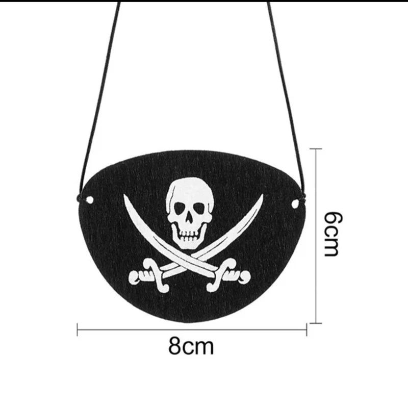 12Pcs Felt Pirate Eye Patches Skeleton Eye Masks for Halloween & Party Decorations