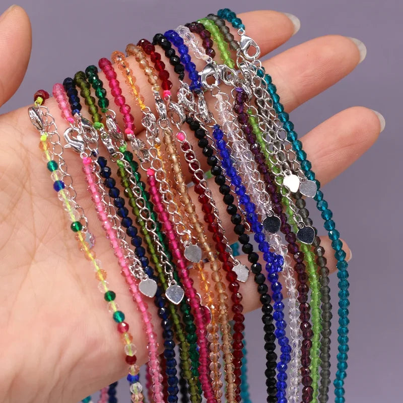 Natural Spinel Stone Beads Necklace for Women 3mm Irregular Section Jewelry Gift