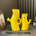 Ceramic Vase with Niche Design for Flower Arrangements - Home Decor Accent