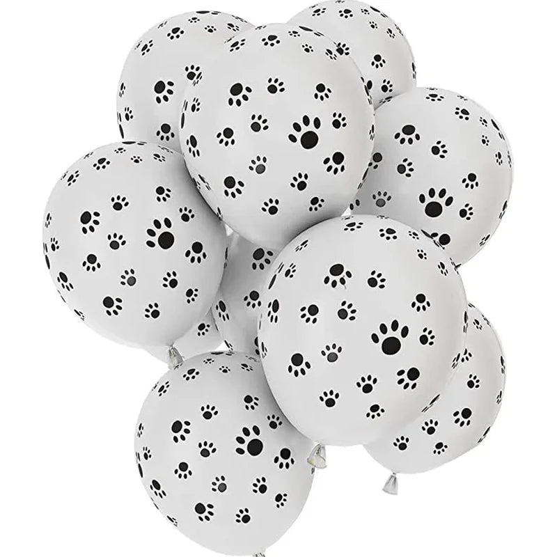 12-Inch Latex Balloons for Party Decorations - Dog Paw Print Design, 10/20/50 Pieces