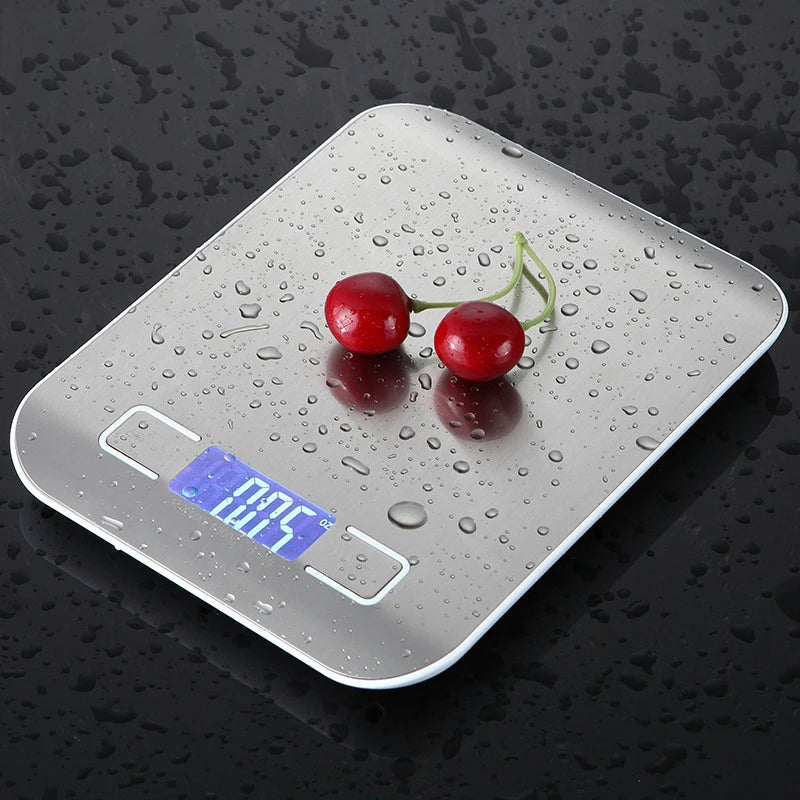 Digital Kitchen Scale 5kg/10kg Stainless Steel Food Weighing Scale USB Rechargeable