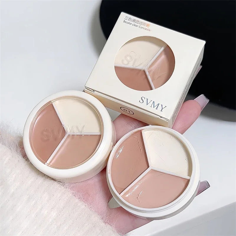 High Coverage 3-Color Concealer Palette for Face & Under Eyes – Waterproof & Long-lasting