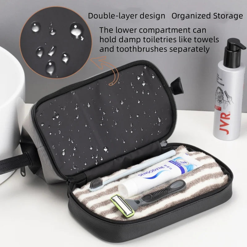 Large Capacity Travel Toiletry Bag for Women Men Waterproof Makeup Organizer 2-Layer