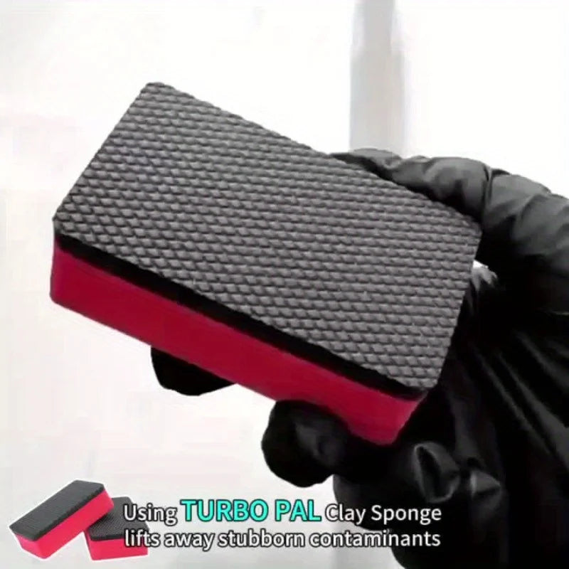 Nano Clay Car & Multi-Surface Cleaning Sponge Set - Scratch Safe & Anti-Slip EVA Grip