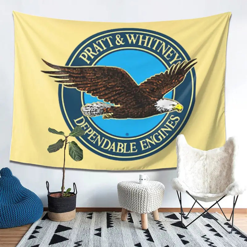 Decorative Wall Tapestry with Logo Design for Living Room & Bedroom - Polyester Fabric