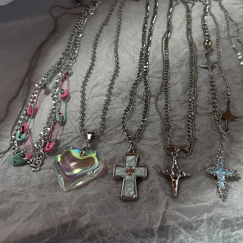 Fashion Cross Pendant Necklace for Men’s Parties - Multiple Metal Colors
