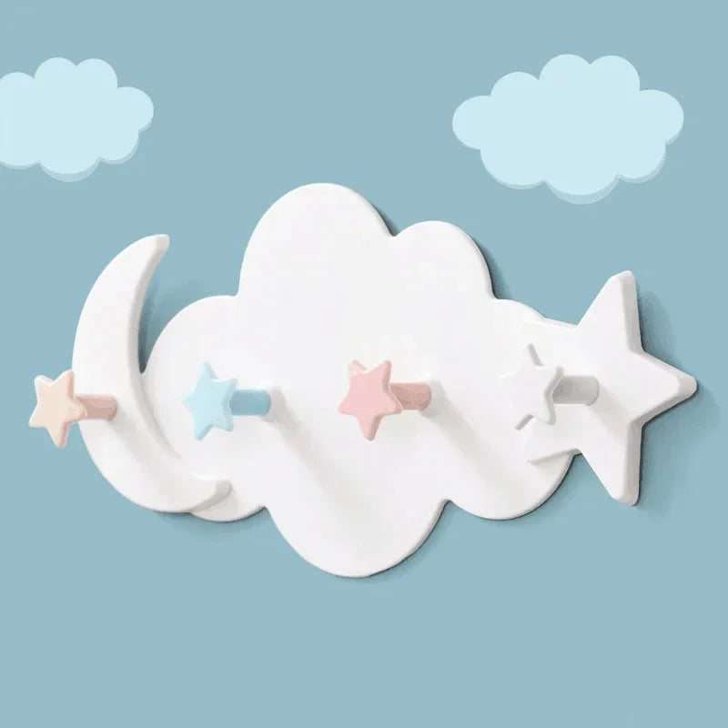 Self-Adhesive Cloud Wall Hook - Traceless Plastic Storage Rack for Living Room Bathroom Kitchen Key Bag Organizer