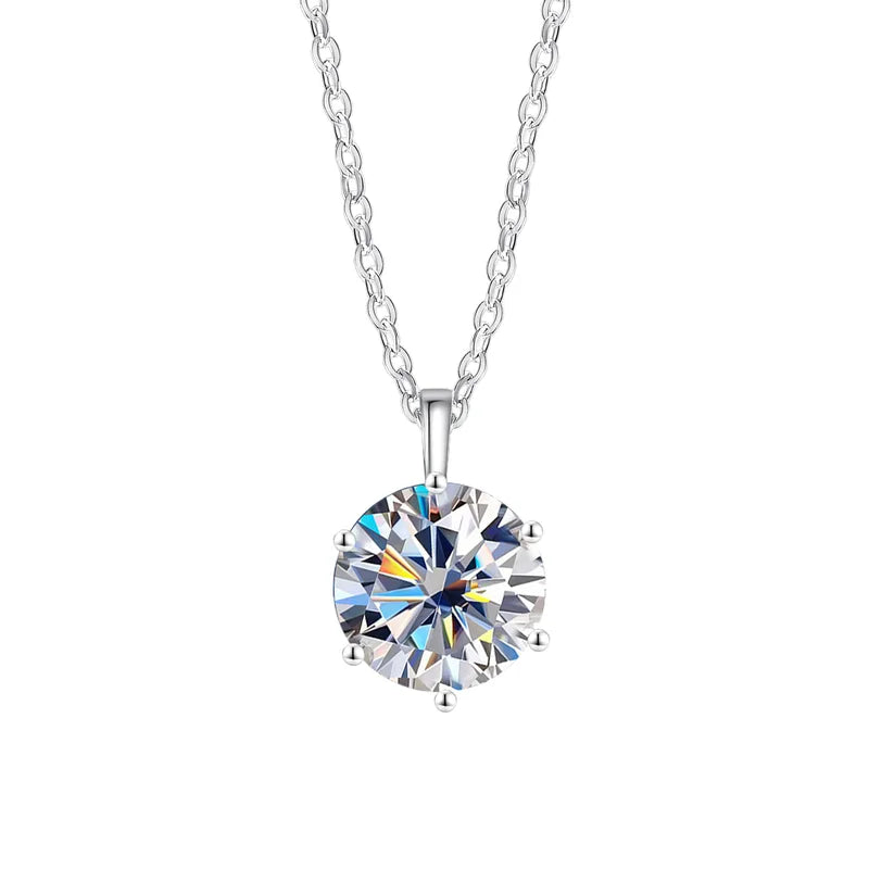 2ct Moissanite Sterling Silver Necklace Pendant for Women Wedding Jewelry