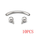 10PCS Eyebrow Jewelry Labret Piercing Set Titanium Septum Nose Rings for Women