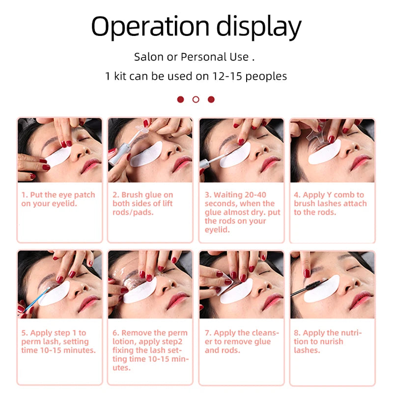 Lash Lift Kit Semi-Permanent Eyelash & Brow Curling Perm Solution - Lasts 6-8 Weeks