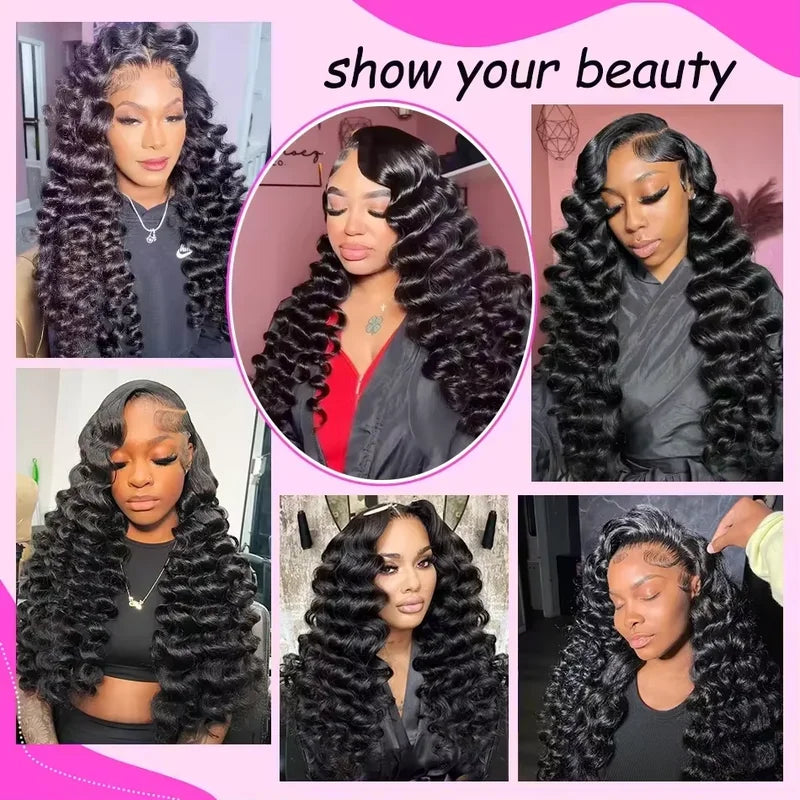 Deep Water Wave Human Hair Wig 13x6 Lace Front Curly Wig for Women