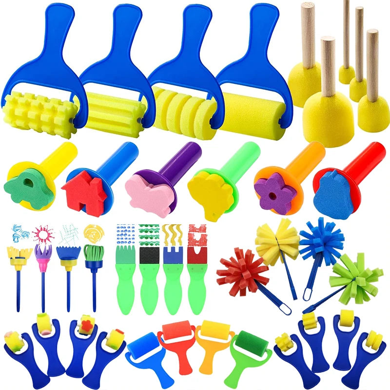 Painting Sponge Seal Brush Kit for DIY Art and Printing - Multiple Colors