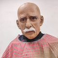 Realistic Elderly Man Latex Mask with Beard for Halloween Cosplay Costume