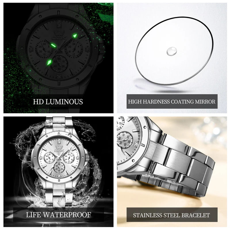 Luminous Waterproof Steel Nail Scale Watch - Ladies Quartz 6001
