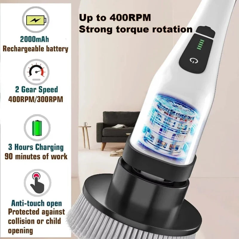 Cordless Electric Spin Cleaning Brush for Kitchen Bathroom Car Multi-Purpose Scrubber
