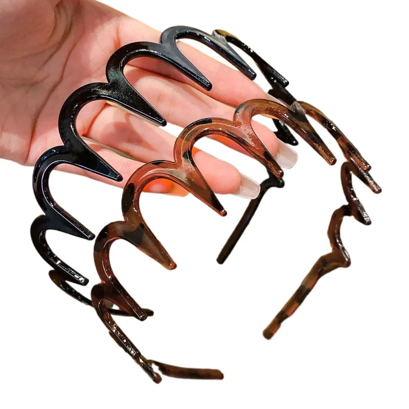 Women's Wavy Hairbands Pack - Non-Slip Fluffy Hair Accessories for All Seasons