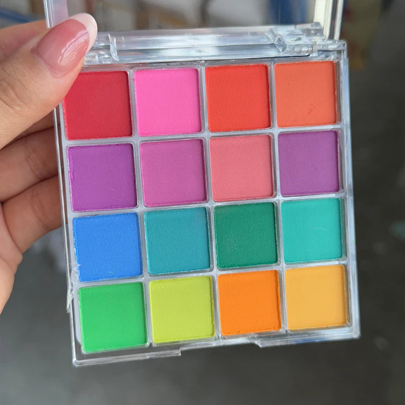 Nail Art Powder Palette 16 Grids Matte Rubbing Nail Deco for Manicure