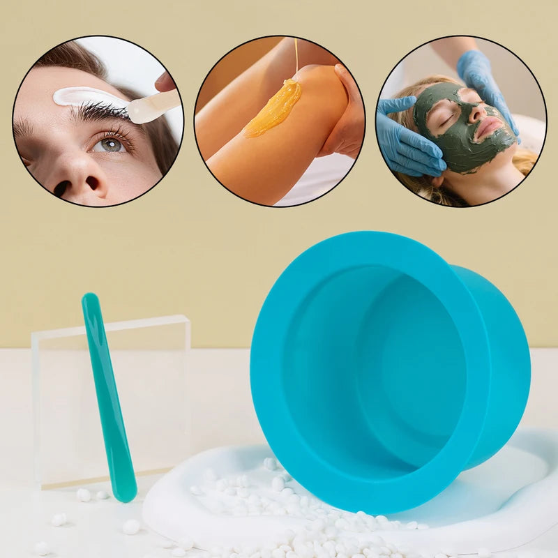 Flexible Silicone Wax Dish with Multi-Purpose Wax Sticks - Hair Removal & Beauty Tools