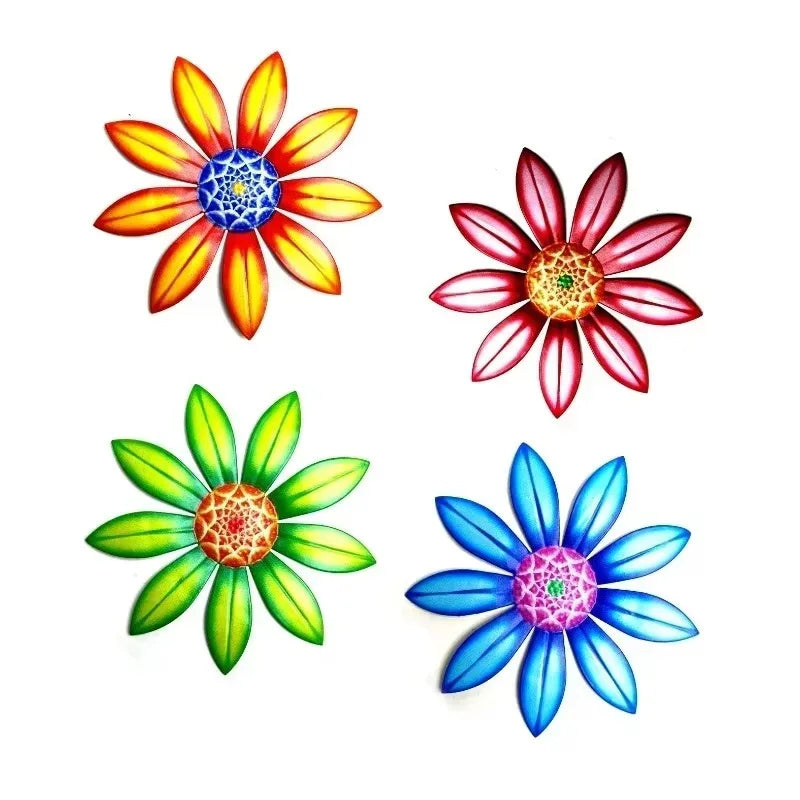 Metal Flower Wall Decor Sculpture - Modern Outdoor Garden & Home Decoration